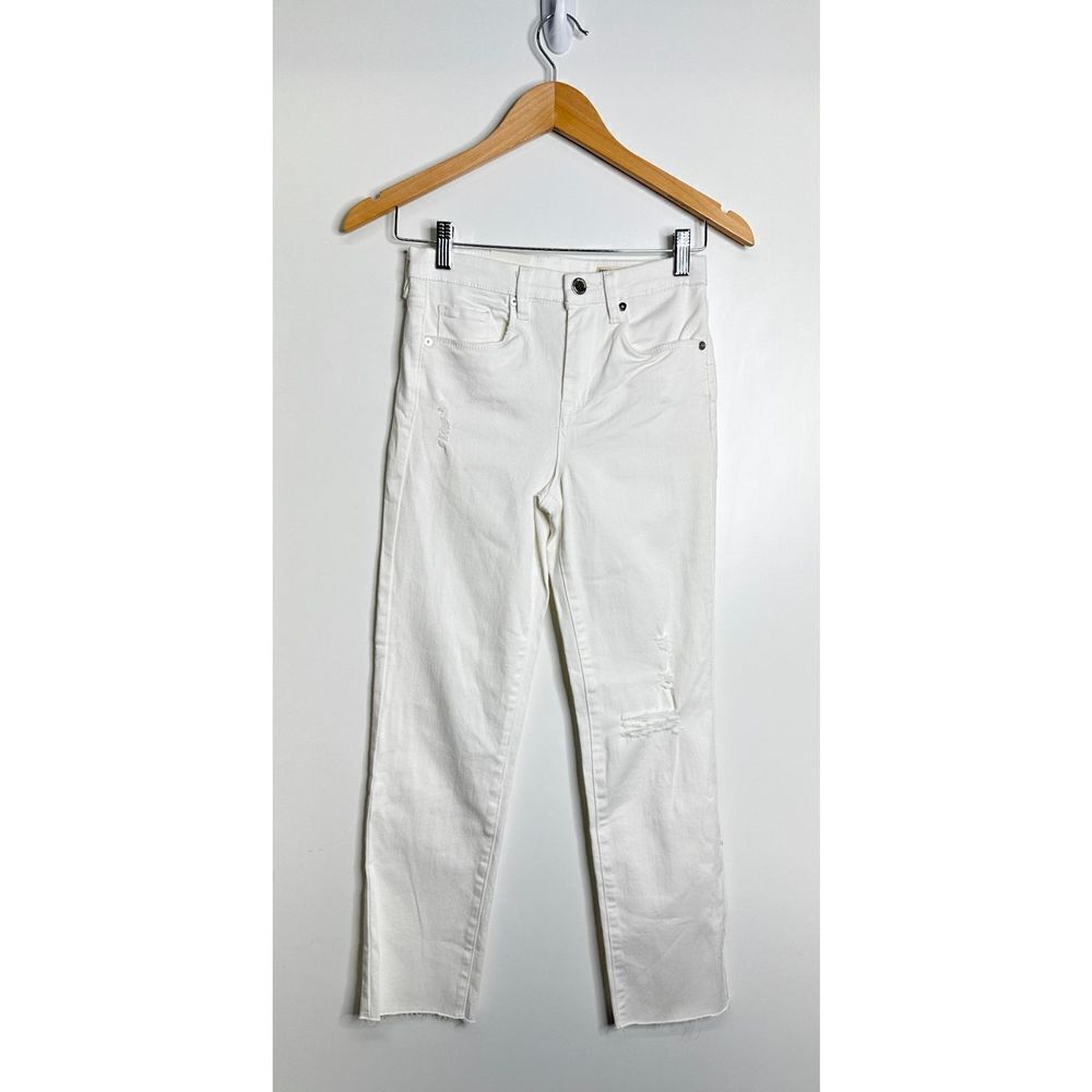 Blanknyc Pants Womens The Madison Crop White Distressed Pants Size 25 Nwt
